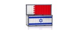 Freight containers with Israel and Bahrain flag.