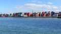 Freight containers in the Le Havre port.