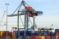 Freight containers at Rotterdam Waalhaven harbor