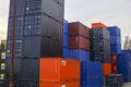 Freight containers at Rotterdam Waalhaven harbor