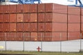 Freight containers at Rotterdam Waalhaven harbor
