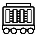 Freight forwarder train icon outline vector. Locomotive distribution