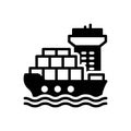 Black solid icon for Freight, cargo and load Royalty Free Stock Photo