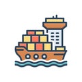 Color illustration icon for Freight, cargo and load