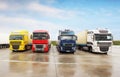 Freight logistic park with trucks Royalty Free Stock Photo