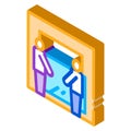 Freight movers hold glass isometric icon vector illustration