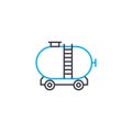 Freight rail transport linear icon concept. Freight rail transport line vector sign, symbol, illustration.