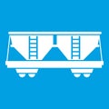Freight railroad car icon white