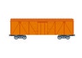 Freight railroad car. on white background. Freight railroad car. illustration.Wooden boxcar isolated vector