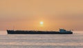 Freight ship passing the Dutch Markermeer lake