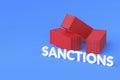 Freight shipping container, word sanctions