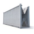 Freight shipping foldable and collapsible container isolated on white. 3D illustration, clipping path