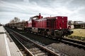 Freight train carrying wood