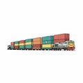 Freight Train with Colorful Shipping Containers Illustration Royalty Free Stock Photo