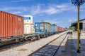 A freight train from Comboios de Portugal (Portuguese Trains) Royalty Free Stock Photo