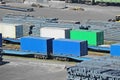 Freight train, container and metal Royalty Free Stock Photo