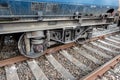 Freight train with derailed wheel set