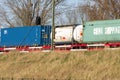 Freight train with different wagons