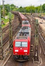 Freight train in Hamburg Hauptbahnhof station