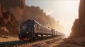 freight train moving in mountain landscape approaching a tunnel, freight rail transportation, Royalty Free Stock Photo