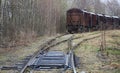 Freight train at an old abandoned station