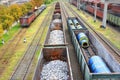 Freight train and metal Royalty Free Stock Photo
