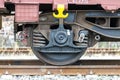 Freight train at a shunt yard Royalty Free Stock Photo