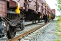 Freight train at a shunt yard Royalty Free Stock Photo