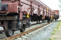 Freight train at a shunt yard Royalty Free Stock Photo