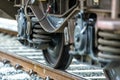 Freight train at a shunt yard