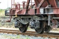 Freight train at a shunt yard Royalty Free Stock Photo