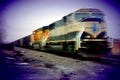 Freight train speeding by Royalty Free Stock Photo