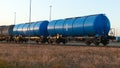 Freight train transporting liquid fuel at depot