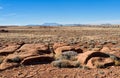 Train Traveling Toward Flagstaff through Arizona Desert near Winslow Royalty Free Stock Photo