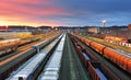 Freight trains - Cargo transportation Royalty Free Stock Photo