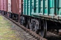 Freight trains on city cargo terminal - Image Royalty Free Stock Photo