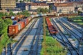 Freight trains at railway station