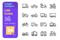 Freight transport line icons set Royalty Free Stock Photo