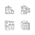 Freight transportation linear icons set