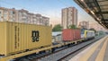Freight transportation on the Republic of Turkey State Railways and railways in istanbul,Turkey.