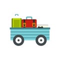 Freight trolley with loaded baggage icon Royalty Free Stock Photo