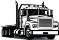 freight truck in black over white