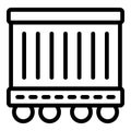 Freight wagon container icon outline vector. Train transit haulage Royalty Free Stock Photo