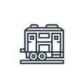 freight wagon vector icon isolated on white background. Outline, thin line freight wagon icon for website design and mobile, app Royalty Free Stock Photo