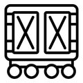 Freightage container icon outline vector. Logistics rail distribution