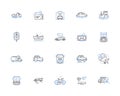 Freightage line icons collection. Cargo, Shipment, Logistics, Transportation, Haulage, Dispatch, Delivery vector and