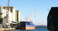 Freighter in the industrial area of the port of Barcelona