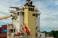 Freighter at the Pedro Miguel locks on the Panama canal