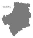 Freising city map with boroughs grey illustration silhouette shape Royalty Free Stock Photo