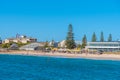 FREMANTLE, AUSTRALIA, JANUARY 19, 2020: People are enjoying a sunny day at Bathers beach in Fremantle, Australia